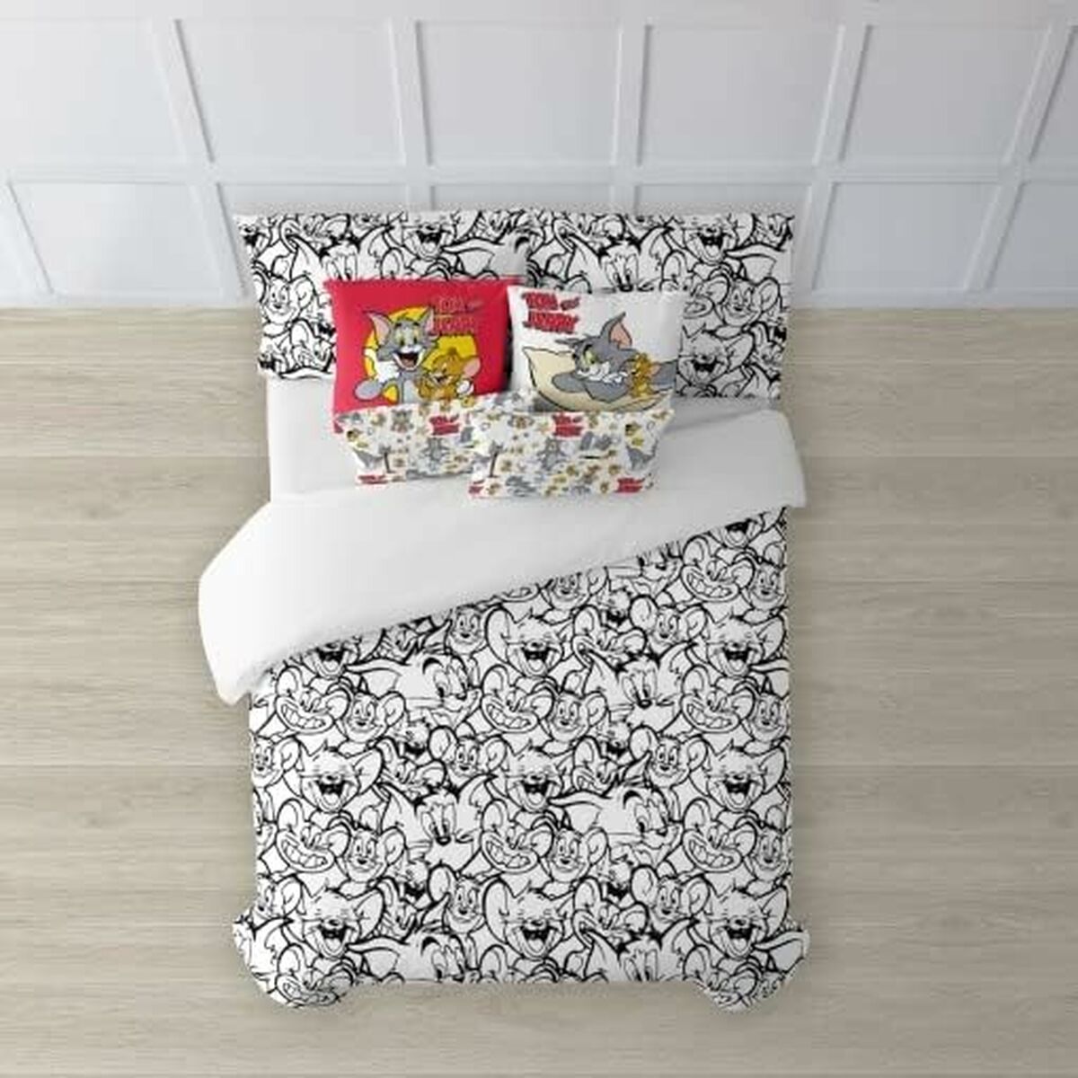 Copripiumino Tom & Jerry B&W Bianco black 155 x 220 cm