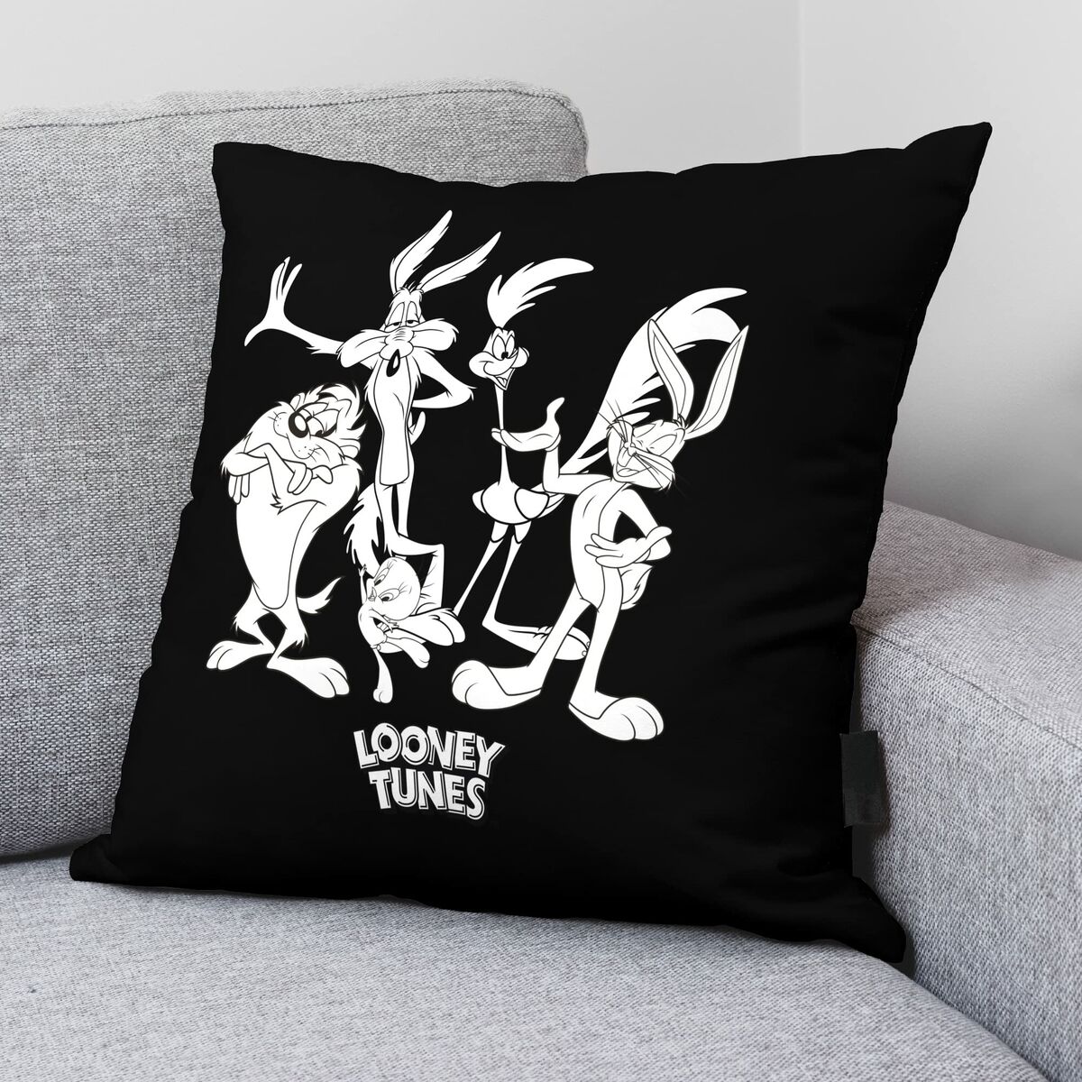 Fodera per cuscino Looney Tunes Nero 45 x 45 cm