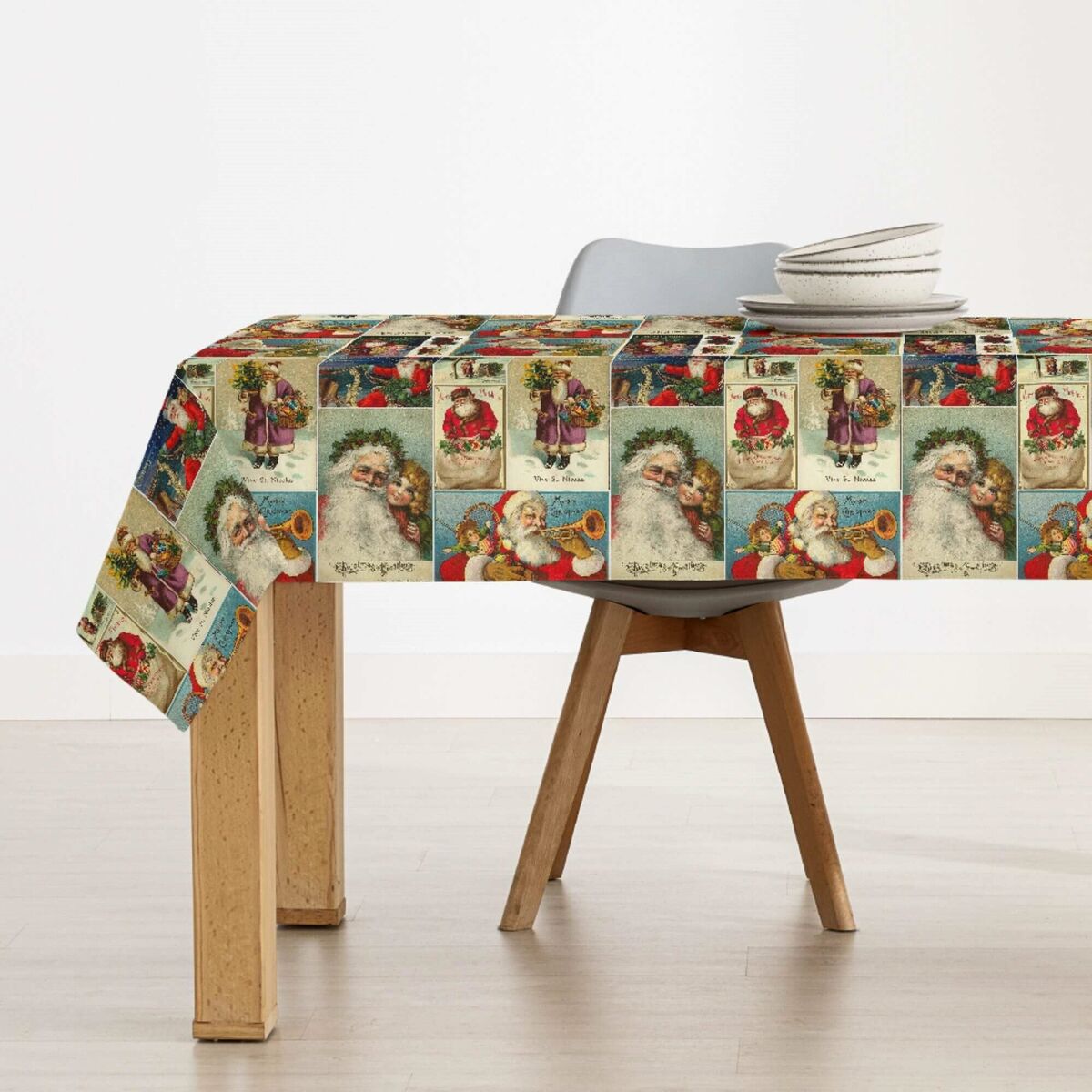 Tovaglia in resina antimacchia Mauré Vintage Christmas 300 x 140 cm