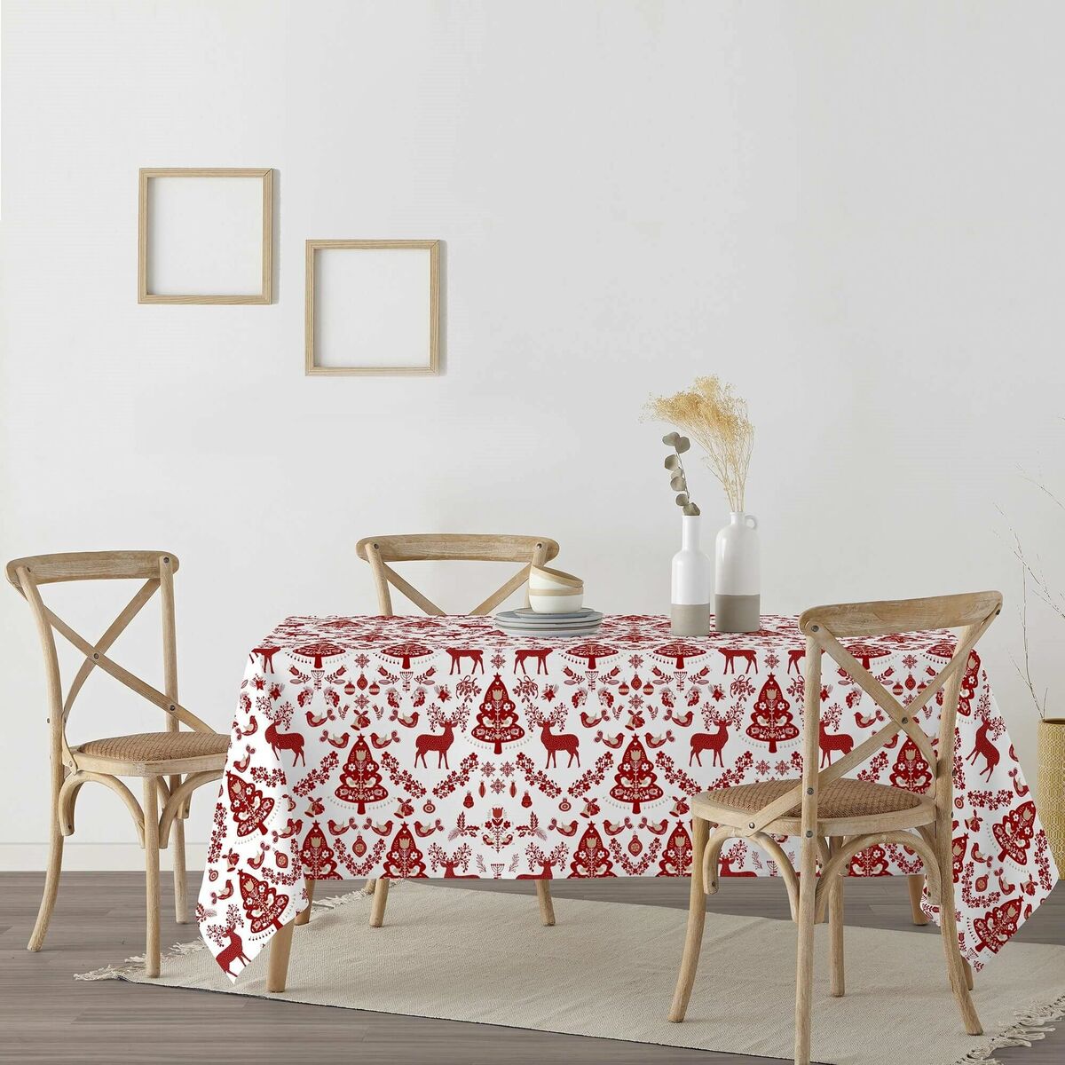 Tovaglia in resina antimacchia Mauré Merry Christmas 200 x 140 cm
