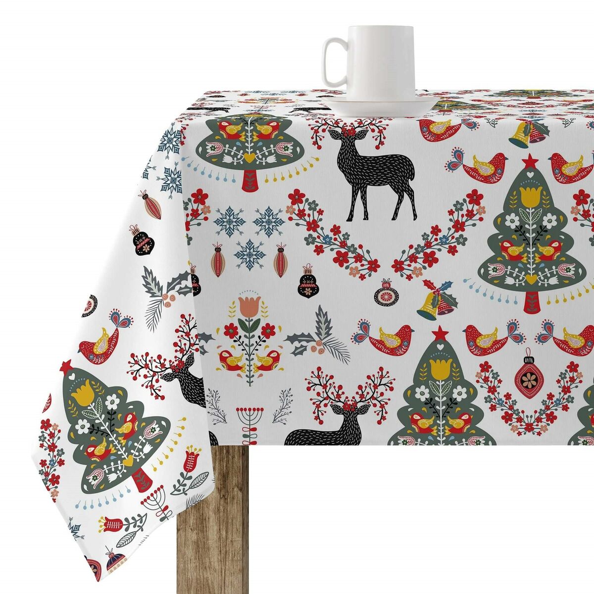 Tovaglia in resina antimacchia Mauré Merry Christmas 100 x 140 cm