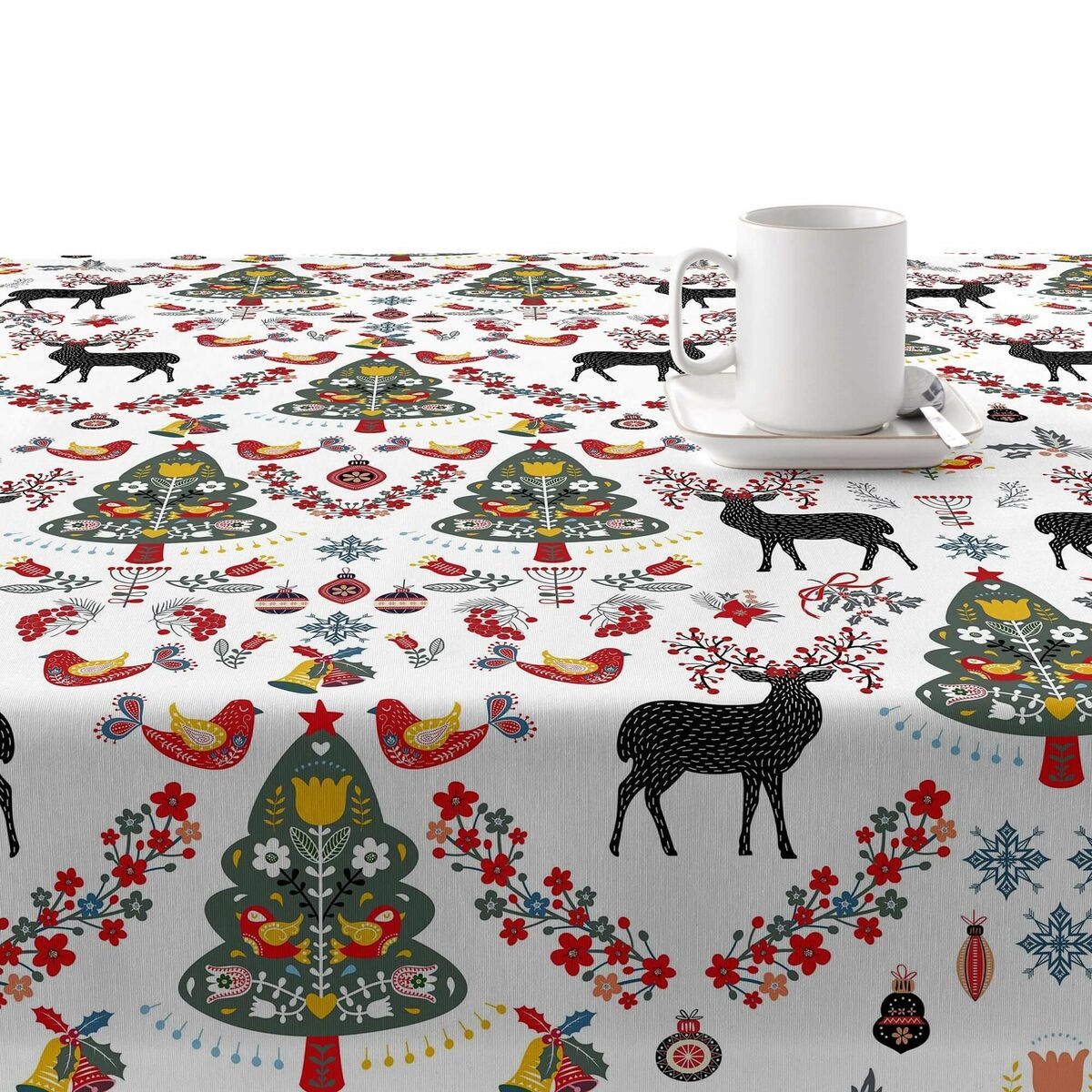 Tovaglia in resina antimacchia Mauré Merry Christmas 100 x 140 cm