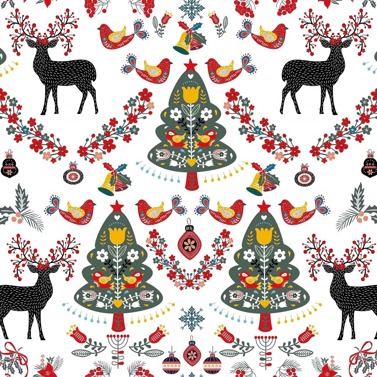 Tovaglia in resina antimacchia Mauré Merry Christmas 140 x 140 cm