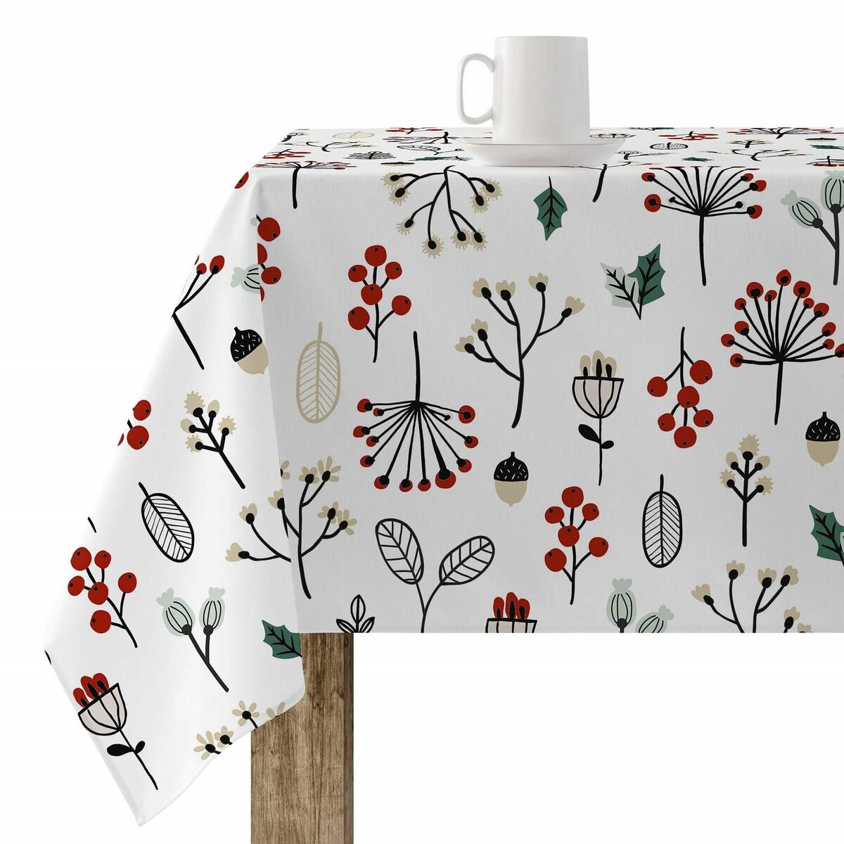 Tovaglia in resina antimacchia Mauré Merry Christmas 250 x 140 cm