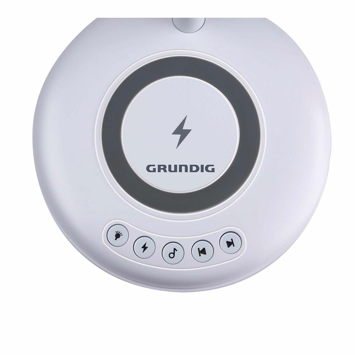 Lampada LED con Altoparlante e Caricabatterie Senza Fili Grundig Bianco Ø 12 x 34 cm Plastica 3 in 1