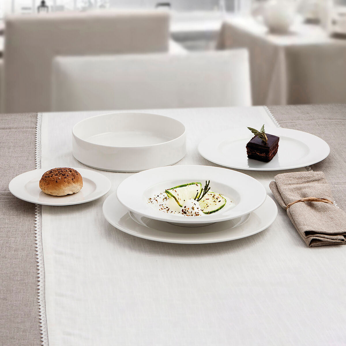 Piatto da pranzo Ariane Prime Ovale Bianco Ceramica 38 x 25 cm (6 Unità)