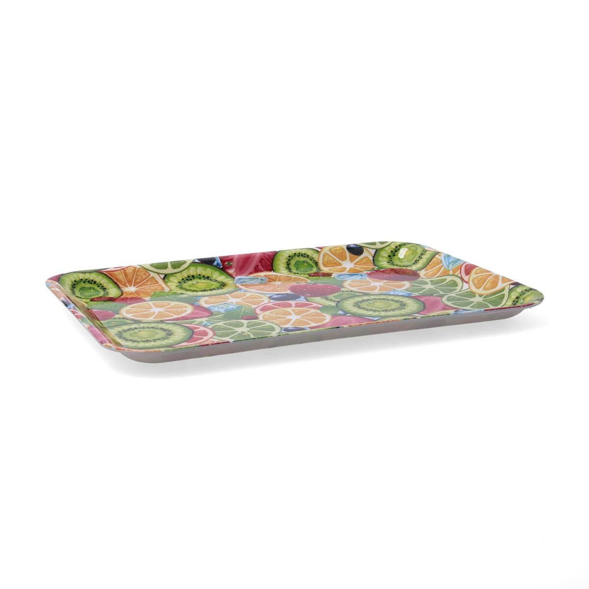Vassoio per la colazione Quid Habitat Multicolore Plastica 28 x 20 x 1,5 cm Con manici Frutta (12 Unità)