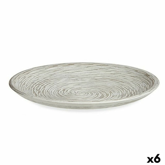 Piatto Decorativo Ø 29 cm Spirale Bianco Legno MDF (6 Unità)