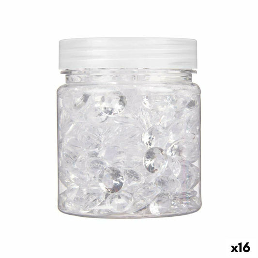 Pietre Decorative Diamante 150 g Trasparente Plastica 6,5 x 8 x 6,5 cm (16 Unità)