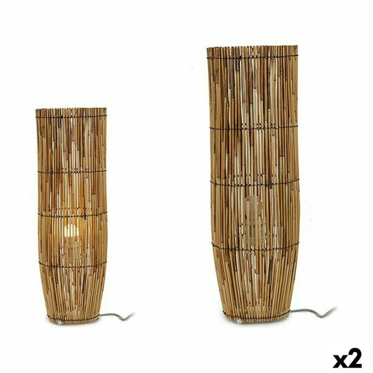 Lampada da Terra Naturale Bambù 21,5 x 62 x 21,5 cm (2 Unità)