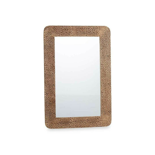 Specchio da parete Marrone Legno di mango Fogli 90 x 60 x 2 cm