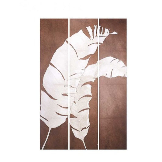 Paravento Bianco Marrone Tela 122 x 2,5 x 180 cm