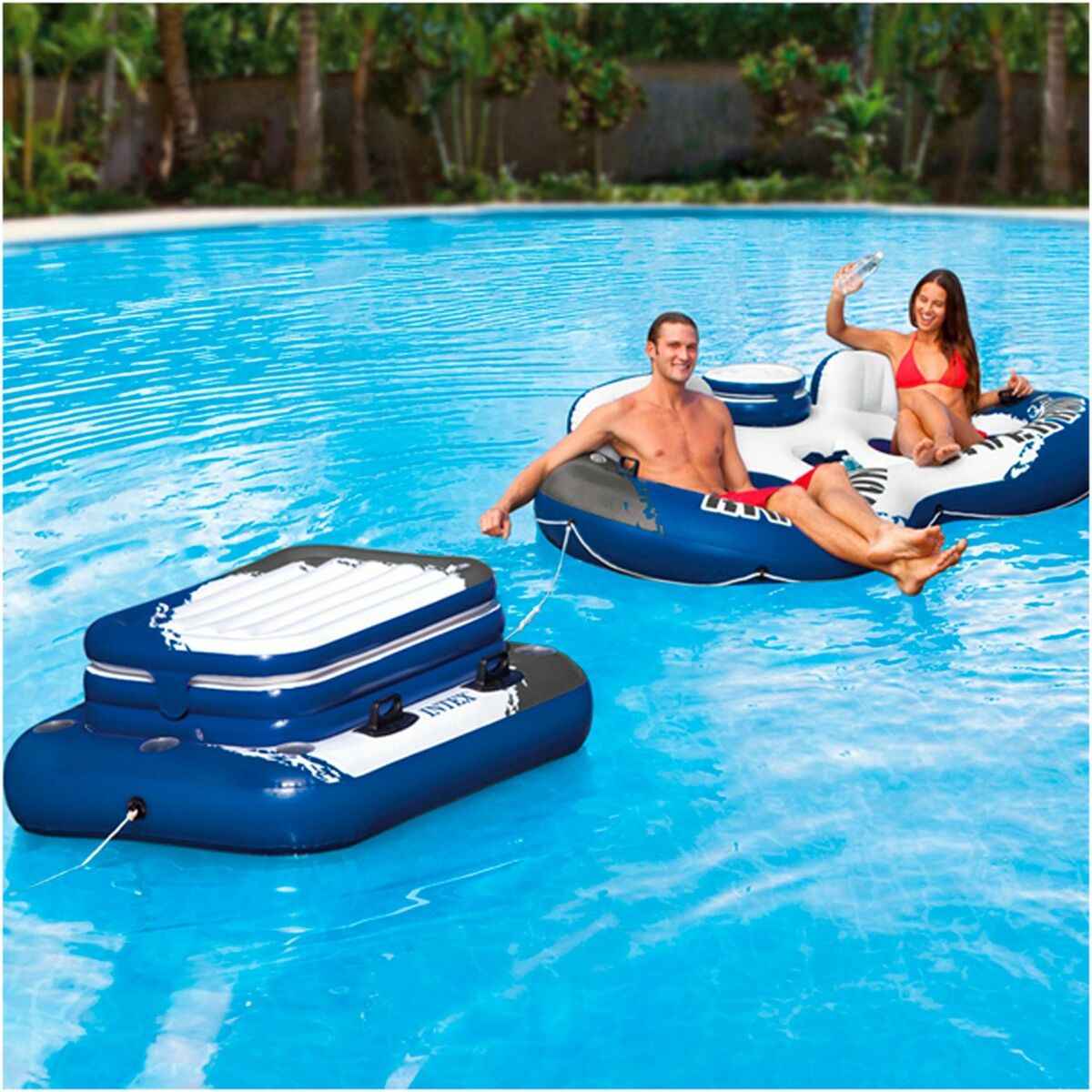 Frigorifero Gonfiabile Galleggiante Intex Mega Chill II 122 x 97 x 122 cm (3 Unità)