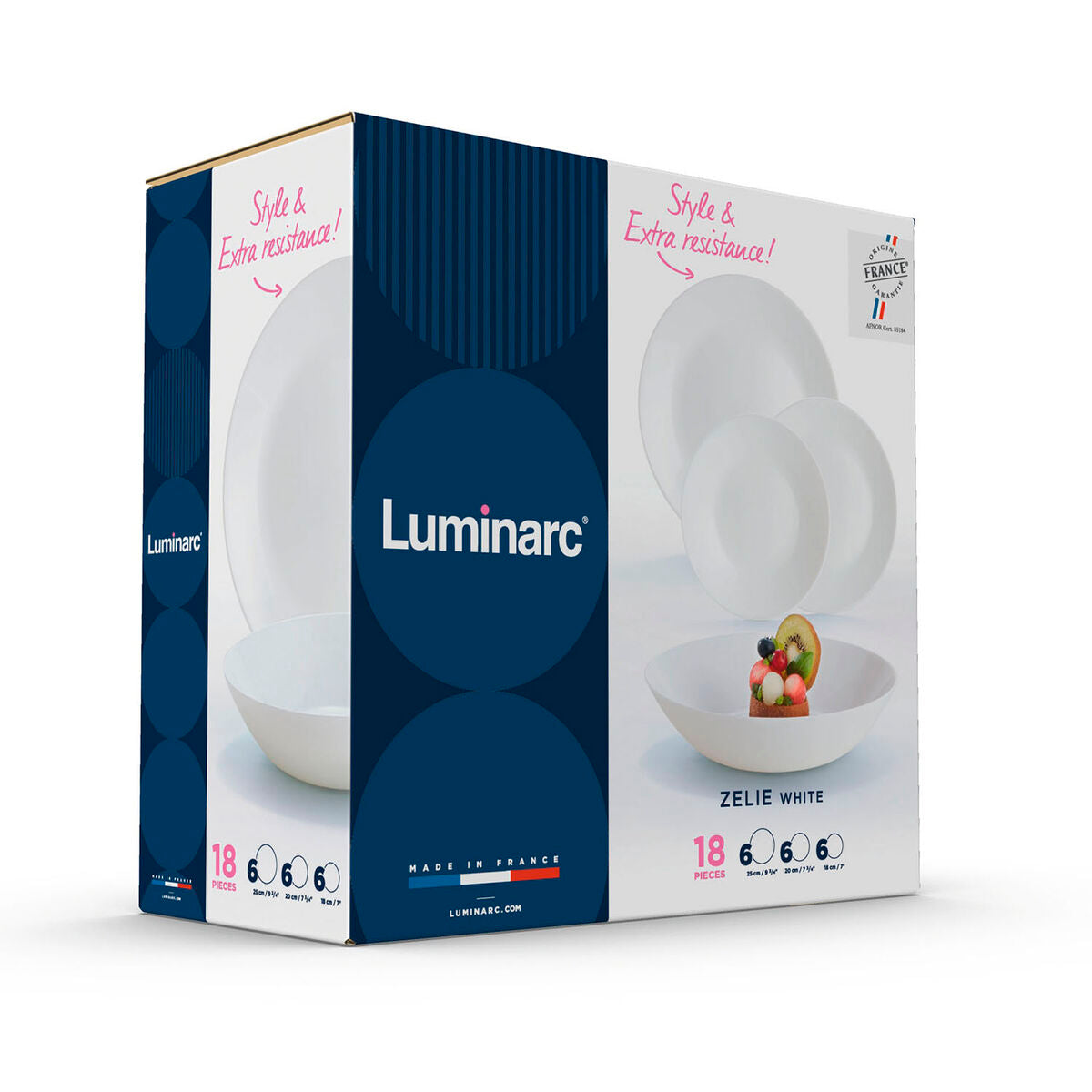 Set di Stoviglie Luminarc Zelie Bianco Vetro 18 Pezzi