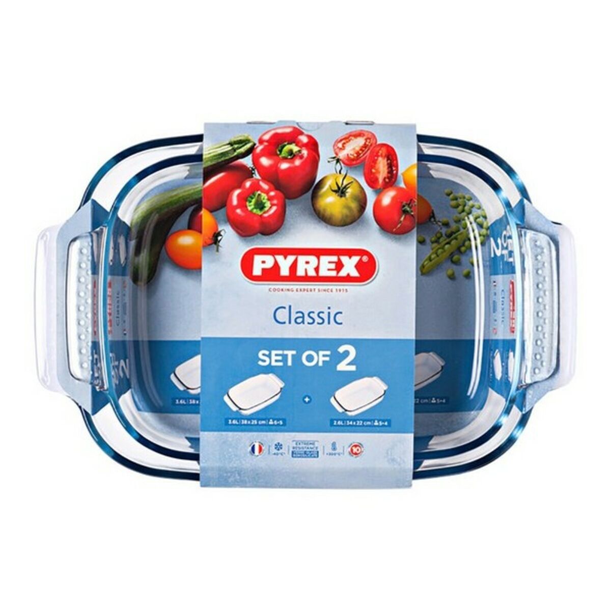 Set di Teglie da Forno Pyrex Classic Vetro borosilicato (2 pcs)