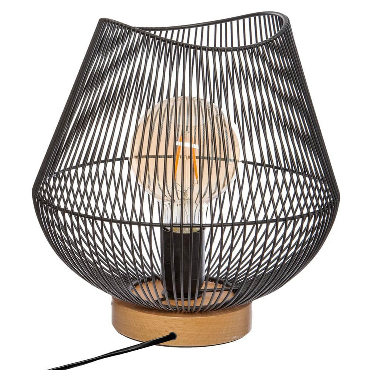 Lampada da tavolo Atmosphera Jena Nero Metallo 40 W (Ø 28 x 26 cm)