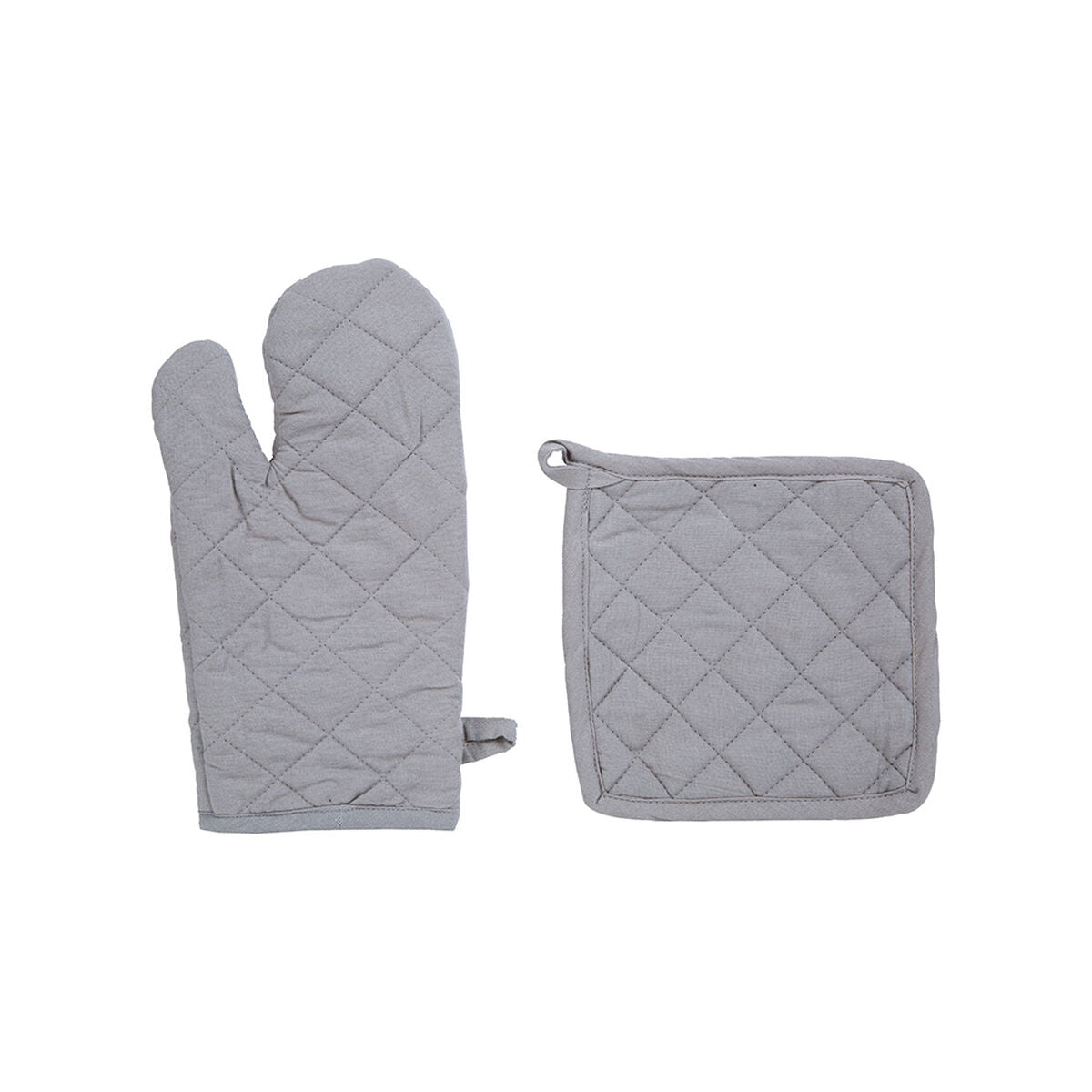 Set guanto da forno e presina Atmosphera Grigio Cotone