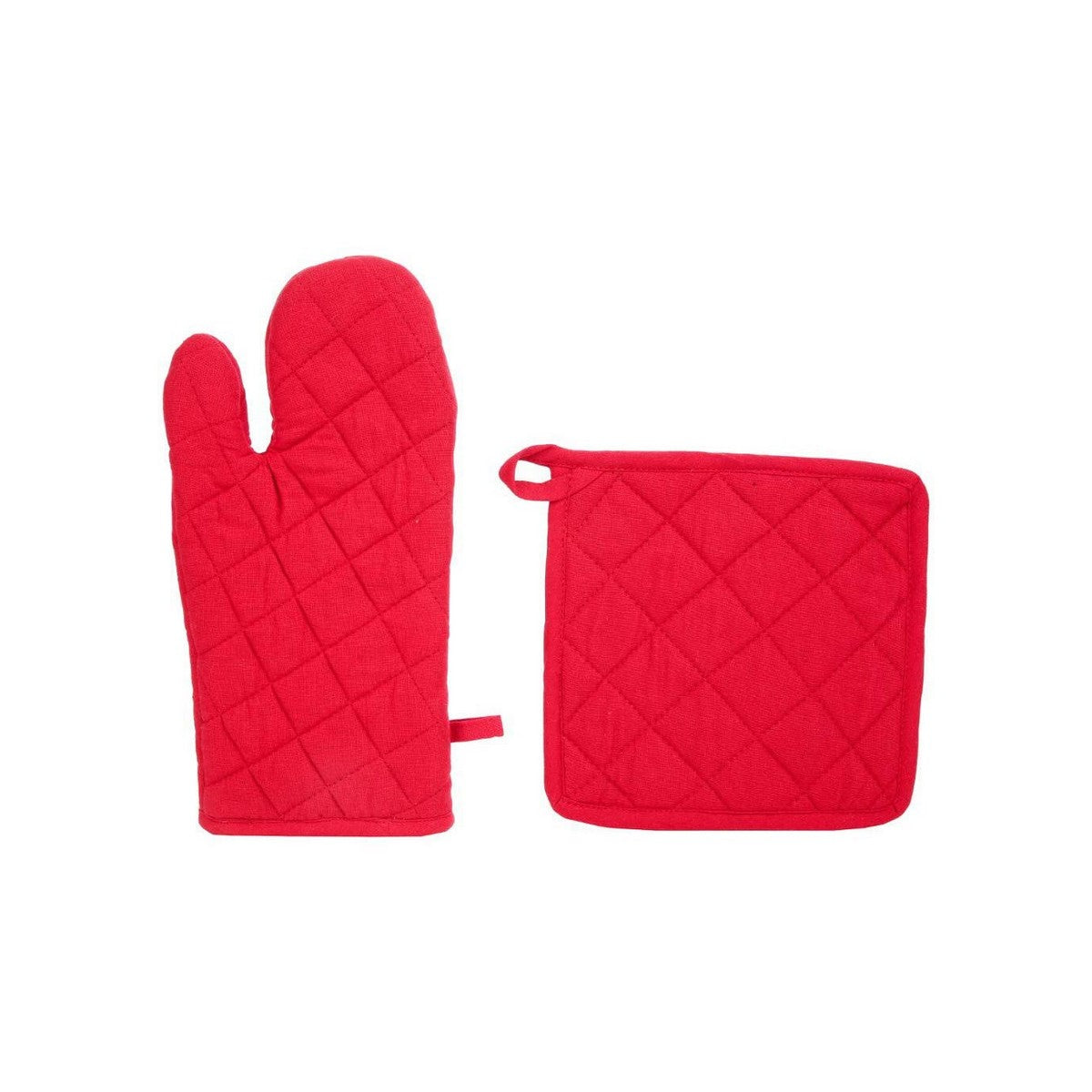 Set guanto da forno e presina Atmosphera Rosso Cotone