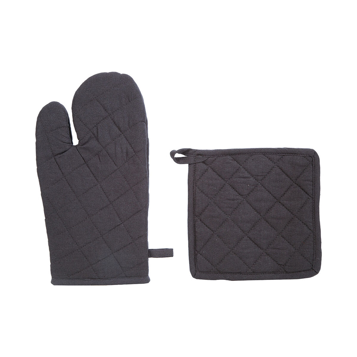 Set guanto da forno e presina Atmosphera Cotone Grigio scuro
