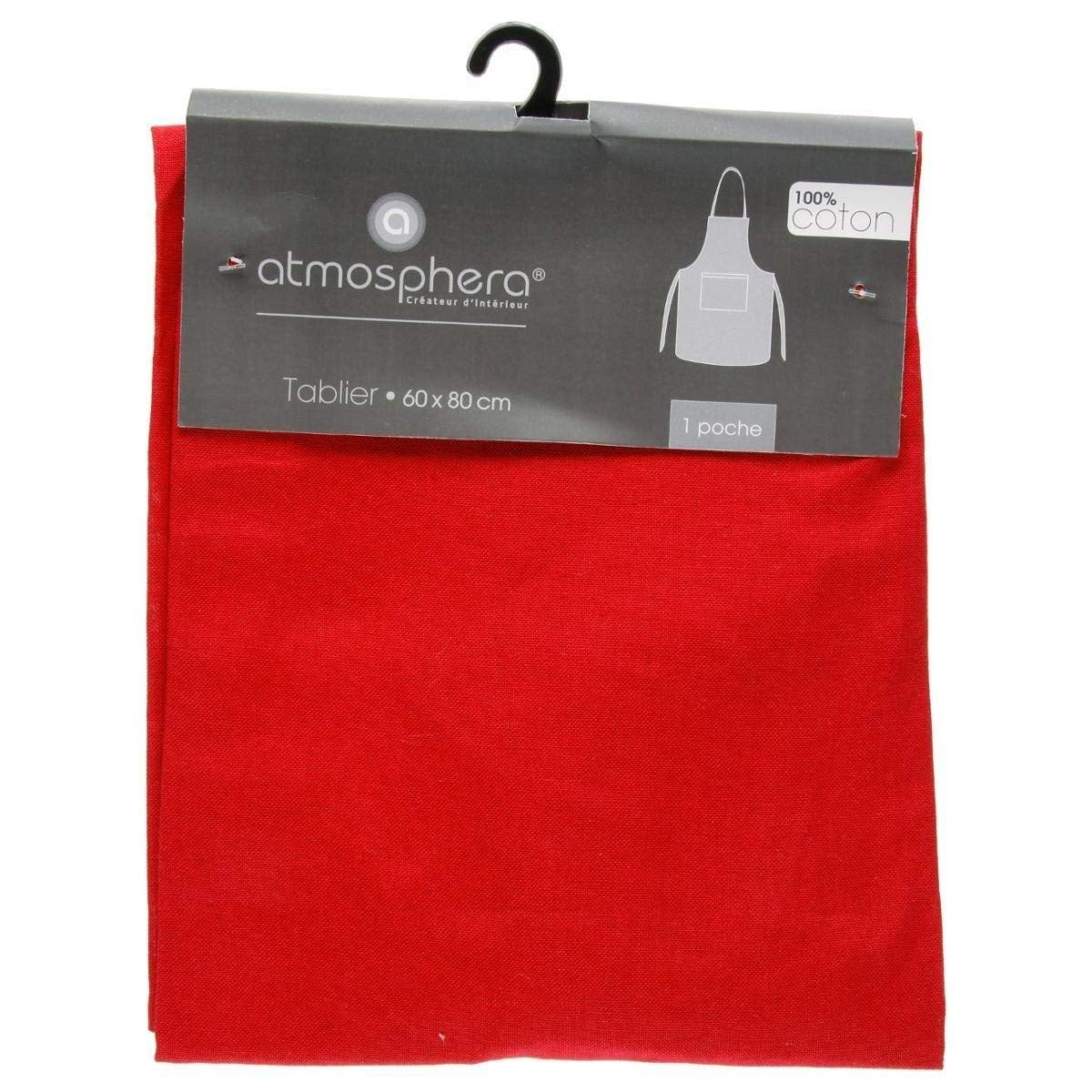 Grembiule con Tasca Atmosphera Rosso Cotone 60 x 80 cm