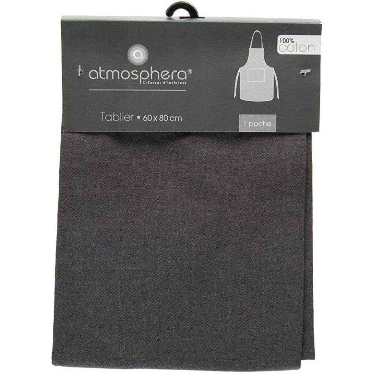 Grembiule con Tasca Atmosphera Nero Cotone (60 x 80 cm)