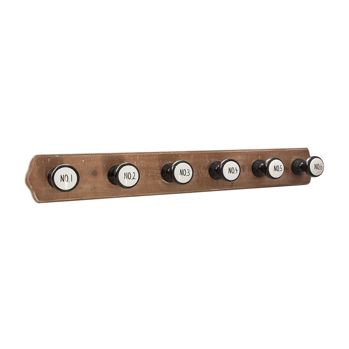 Appendiabiti da parete Atmosphera Numeri 6 Grucce Legno (66 x 8,5 x 8,8 cm)