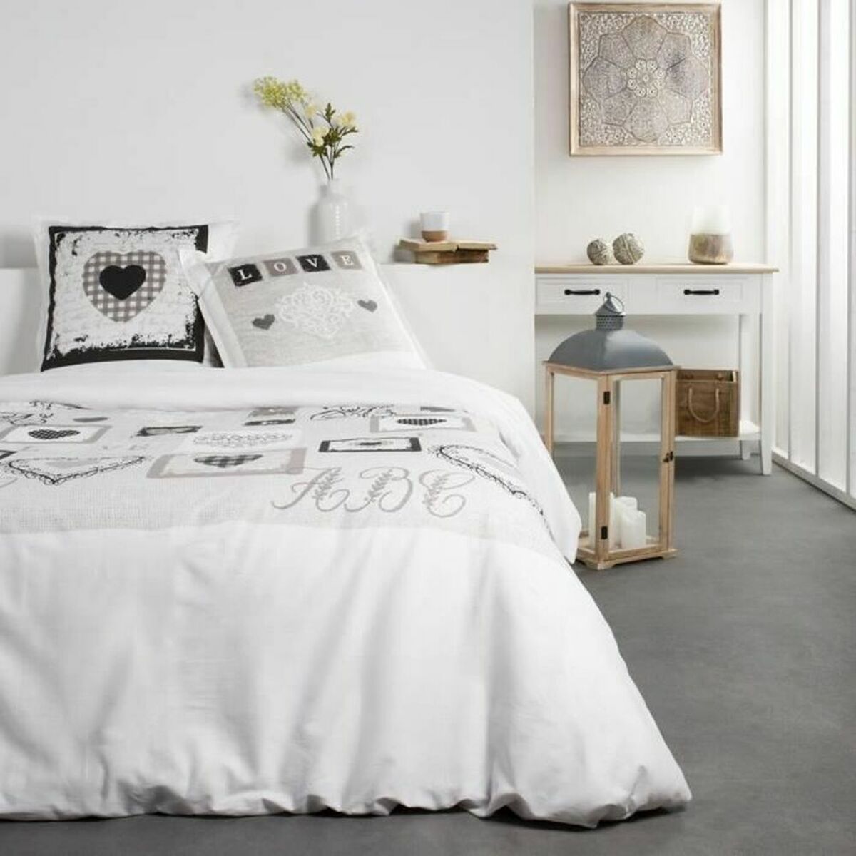 Set di Lenzuola TODAY Cuori Bianco (240 x 260 cm)