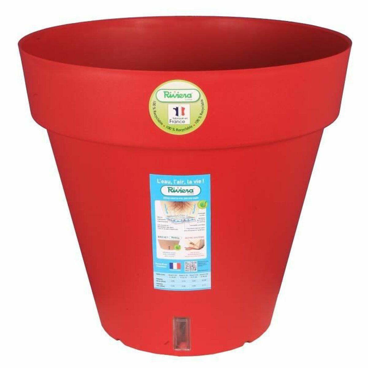 Vaso Riviera Rosso polipropilene Rotondo Sfera Ø 50 cm