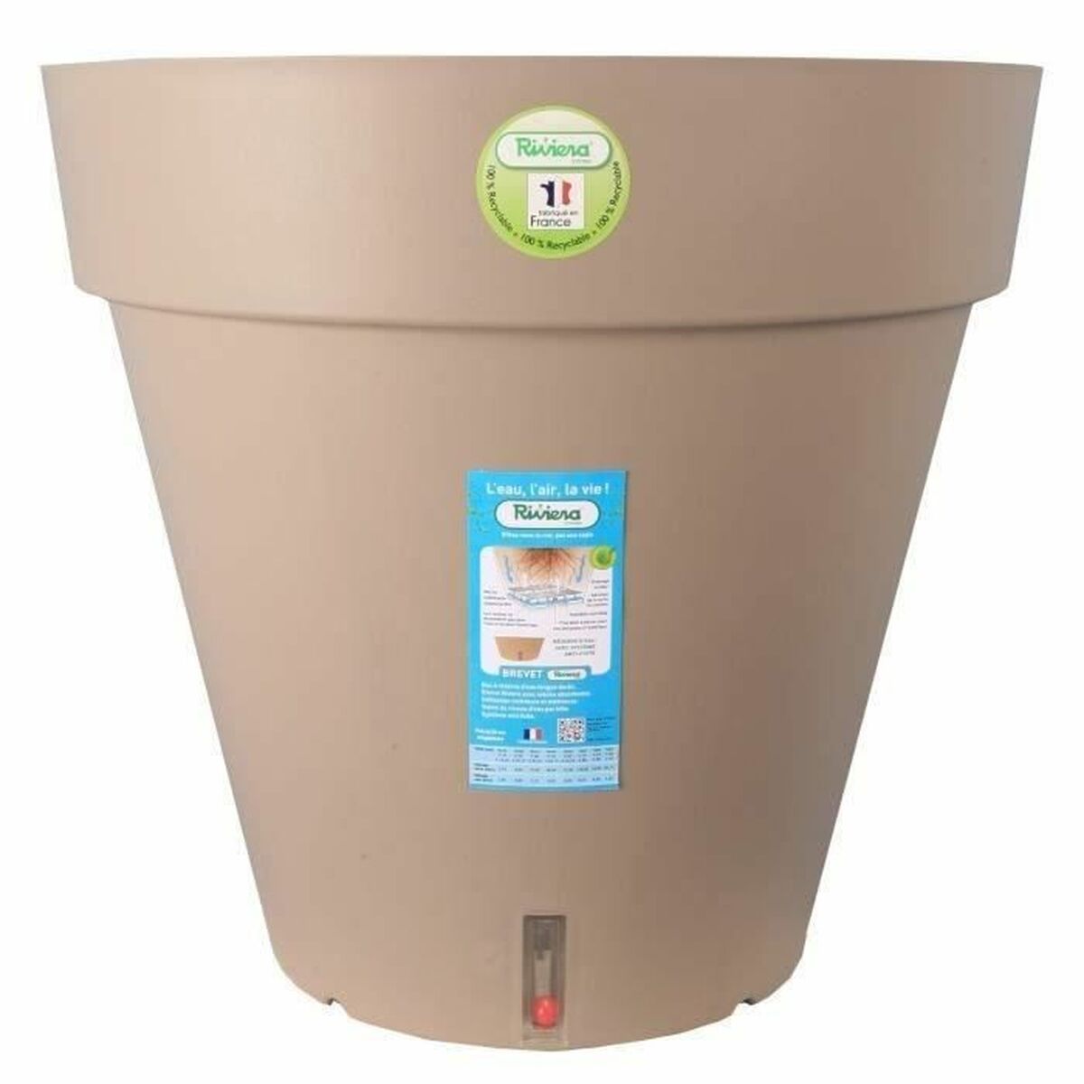 Vaso Riviera Marrone Taupé polipropilene Plastica Rotondo Sfera