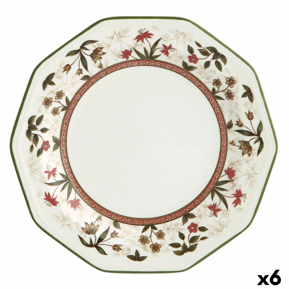 Piatto per Dolce Queen´s By Churchill Assam Floreale Ø 20,5 cm Ceramica servizio di piatti (6 Unità)