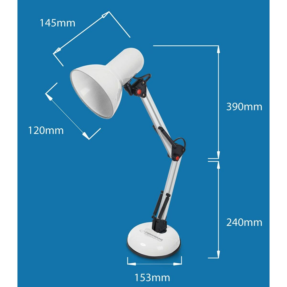 Lampada da scrivania Esperanza ELD112K Nero Plastica 12 W