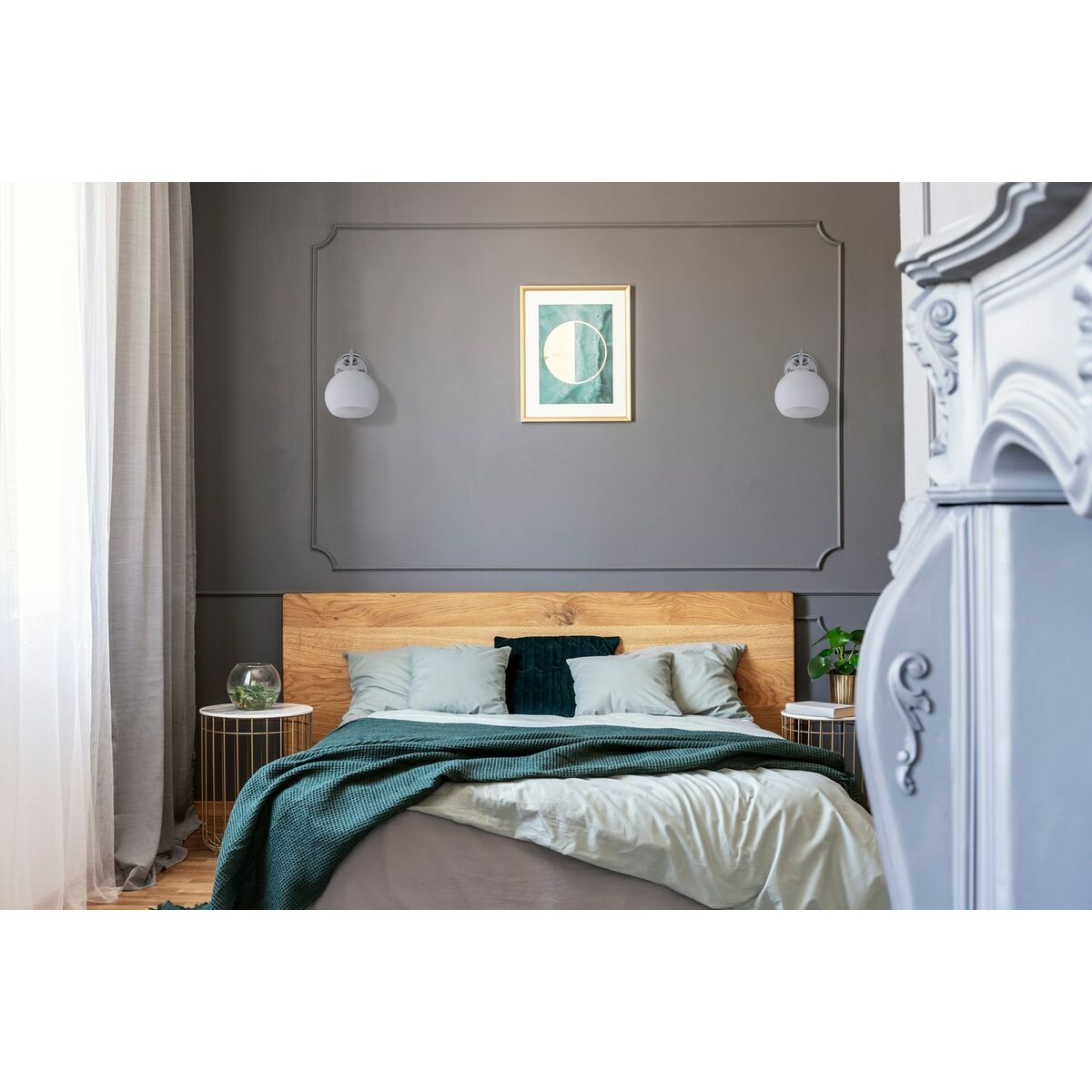 Applique da Parete Activejet AJE-IRMA 1P Bianco Argentato Metallo 40 W 13 x 17,5 x 24,5 cm