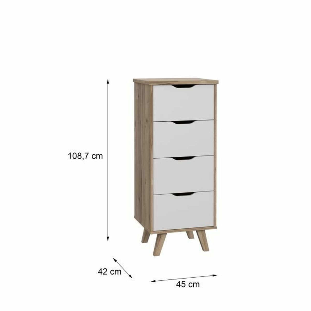 Cassettiera Vankka Rovere (45 x 42 x 108 cm)