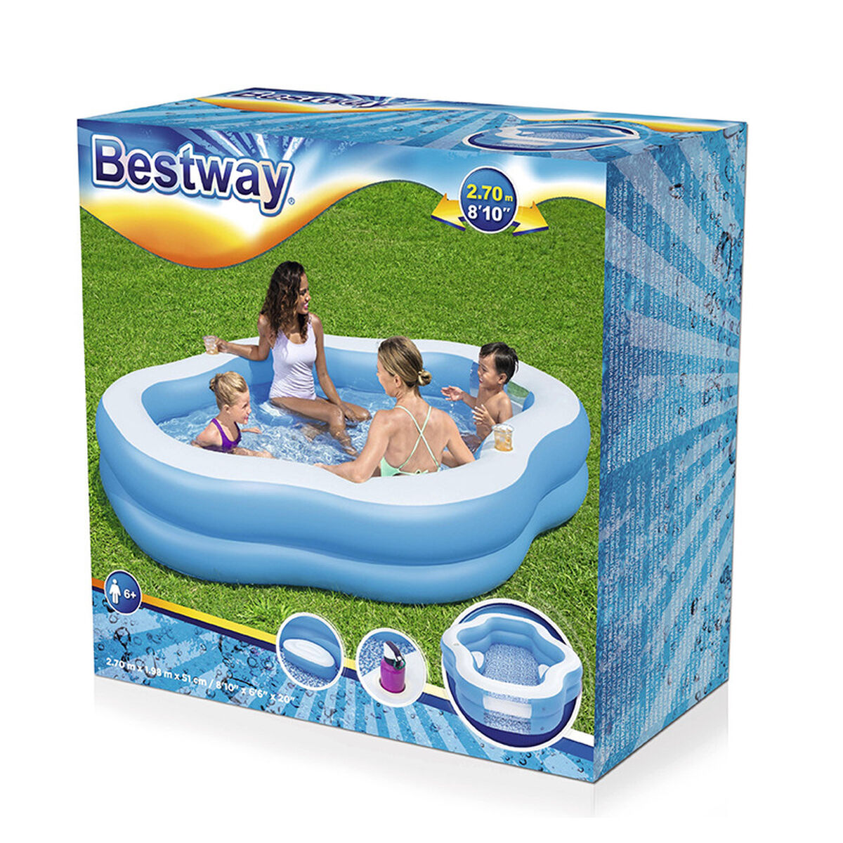 Piscina Gonfiabile Bestway 270 x 198 x 51 cm Bianco