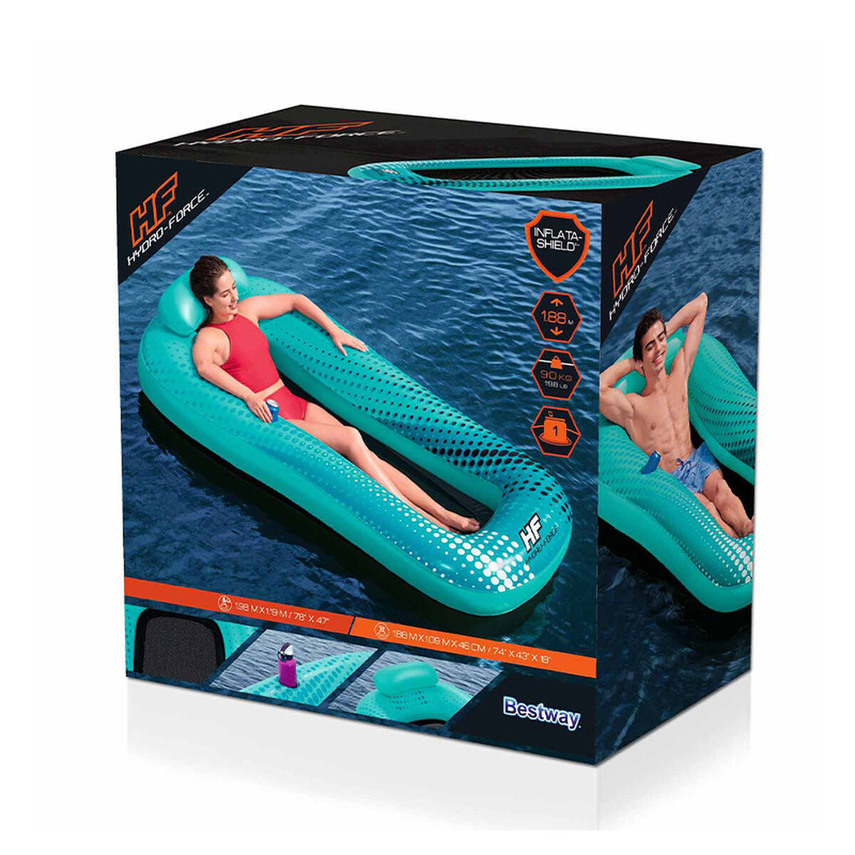 Materassino Gonfiabile Bestway Hydro-Force 198 x 119 cm