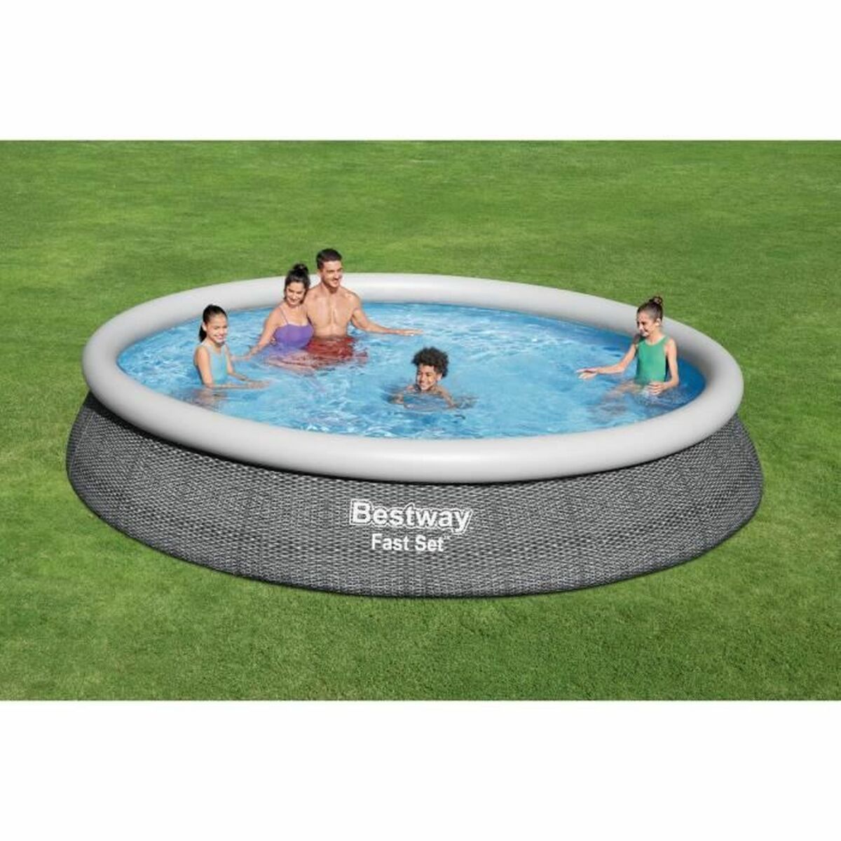 Piscina Gonfiabile Bestway 457 x 84 cm Grigio 9677 L