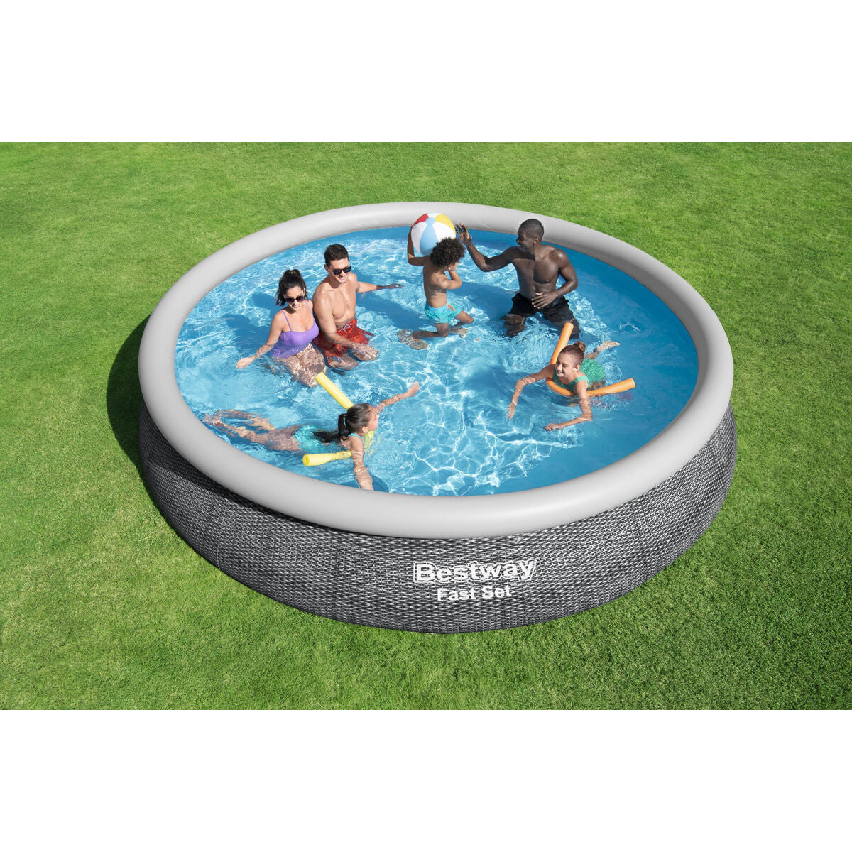 Piscina Gonfiabile Bestway 457 x 84 cm Grigio 9677 L