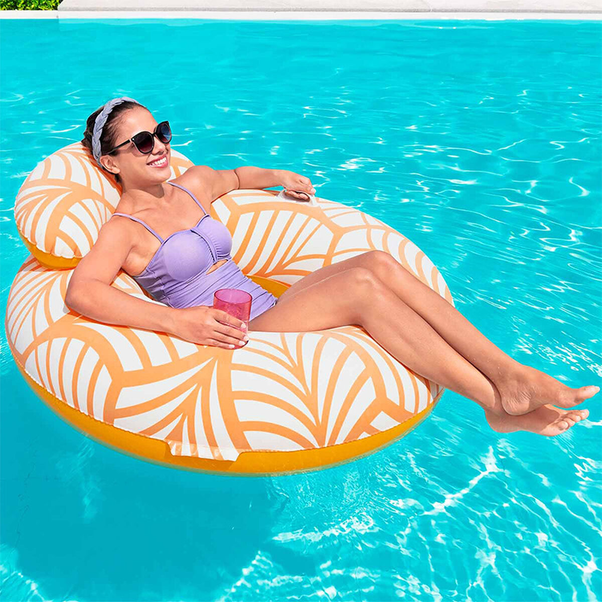Poltrona da Piscina Gonfiabile Bestway Deluxe Arancio 118 x 117 cm