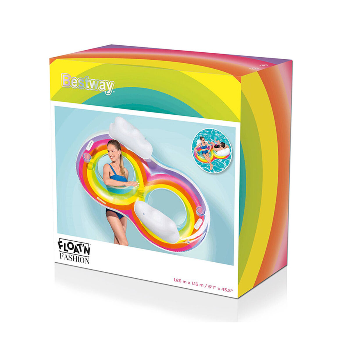 Ruota Gonfiabile Bestway 186 x 116 cm Arcobaleno