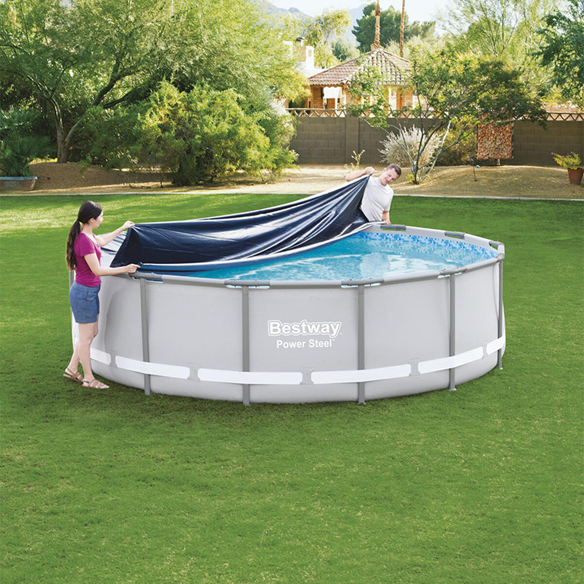 Copertura per piscina Bestway Ø 427 cm Nero