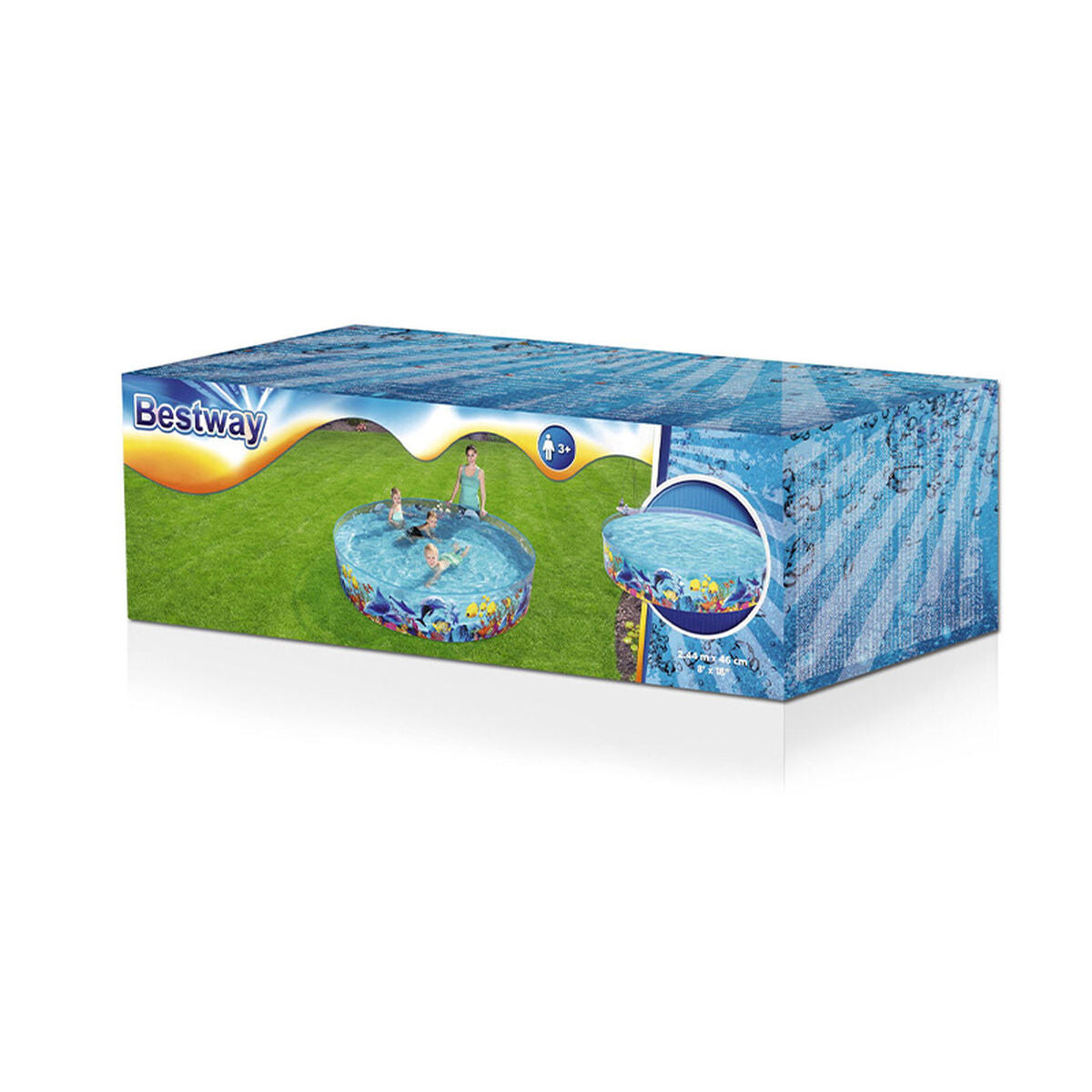 Piscina Gonfiabile per Bambini Shine Inline 244 x 46 cm Marino