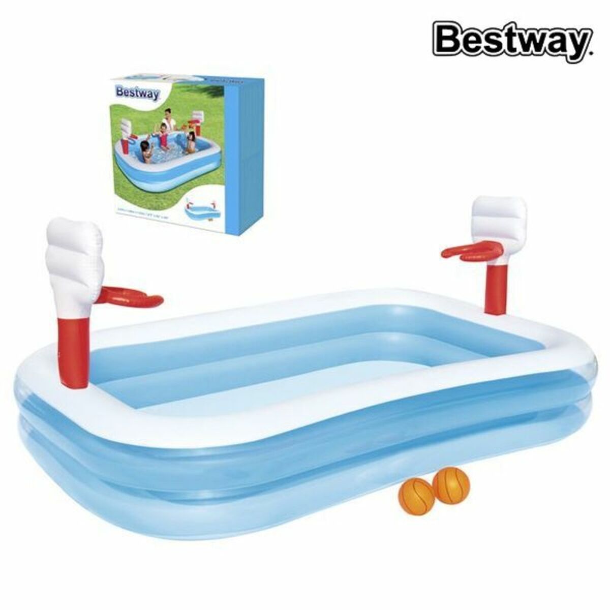 Piscina Gonfiabile per Bambini Bestway 636 L Basket 254 x 168 x 102 cm