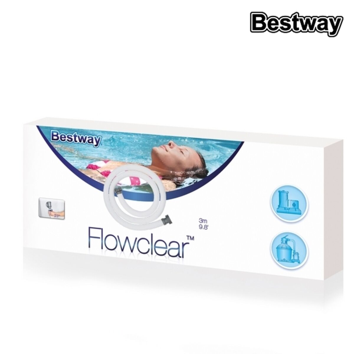 Tubo per Filtro di Depurazione C/C. MANGUERA 3MX38MM Bestway 3 m Ø 3,8 mm