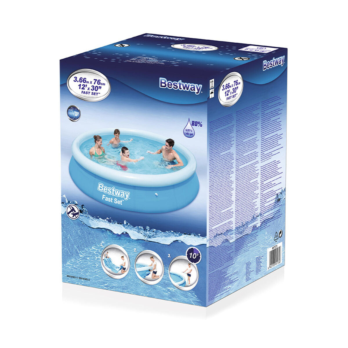 Piscina Gonfiabile Bestway 366 x 76 cm Azzurro 5377 L