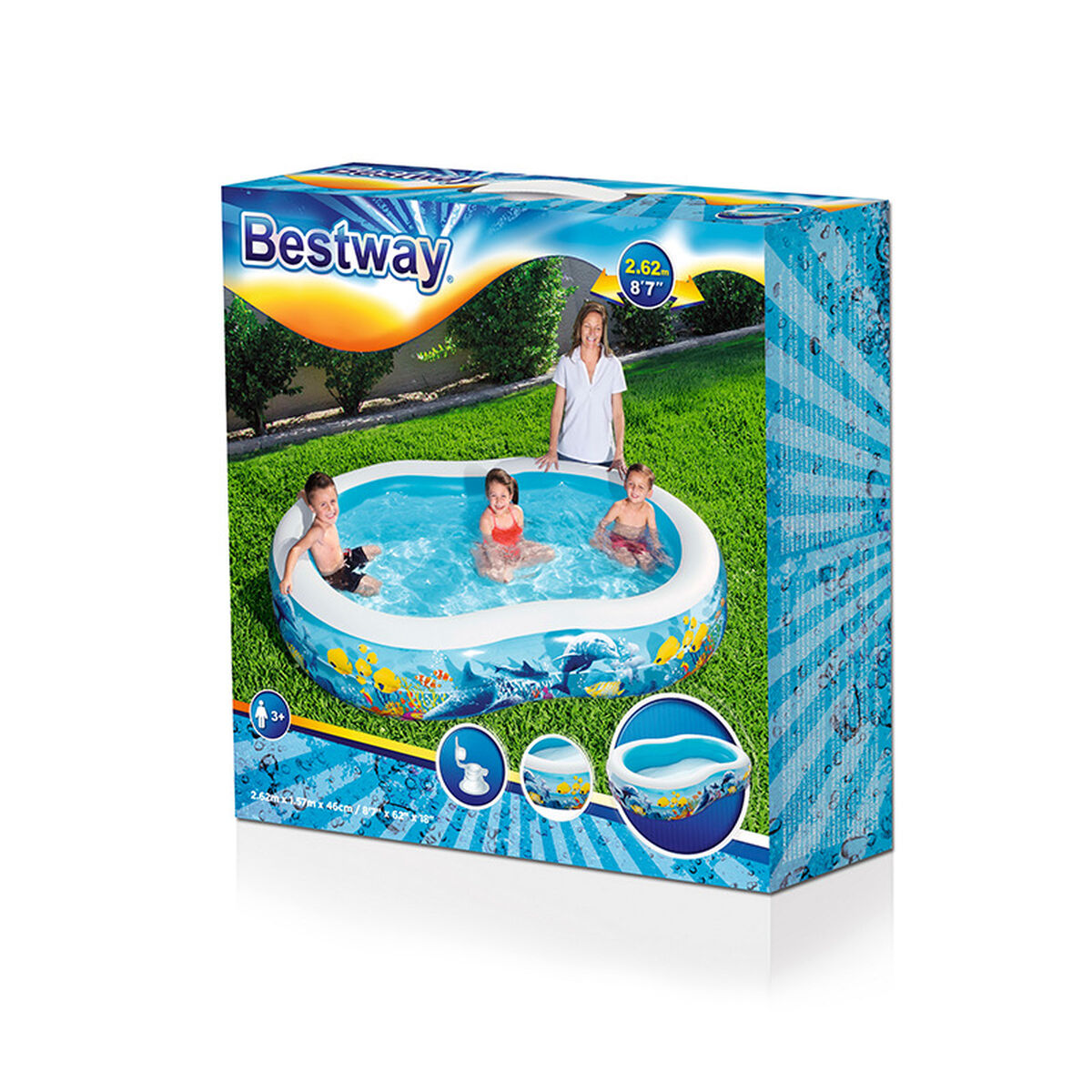 Piscina Gonfiabile per Bambini Bestway 262 x 157 x 46 cm Azzurro