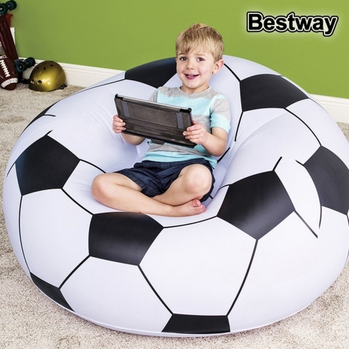 Pouf Gonfiabile Bestway Pallone da Calcio 114 x 112 x 71 cm