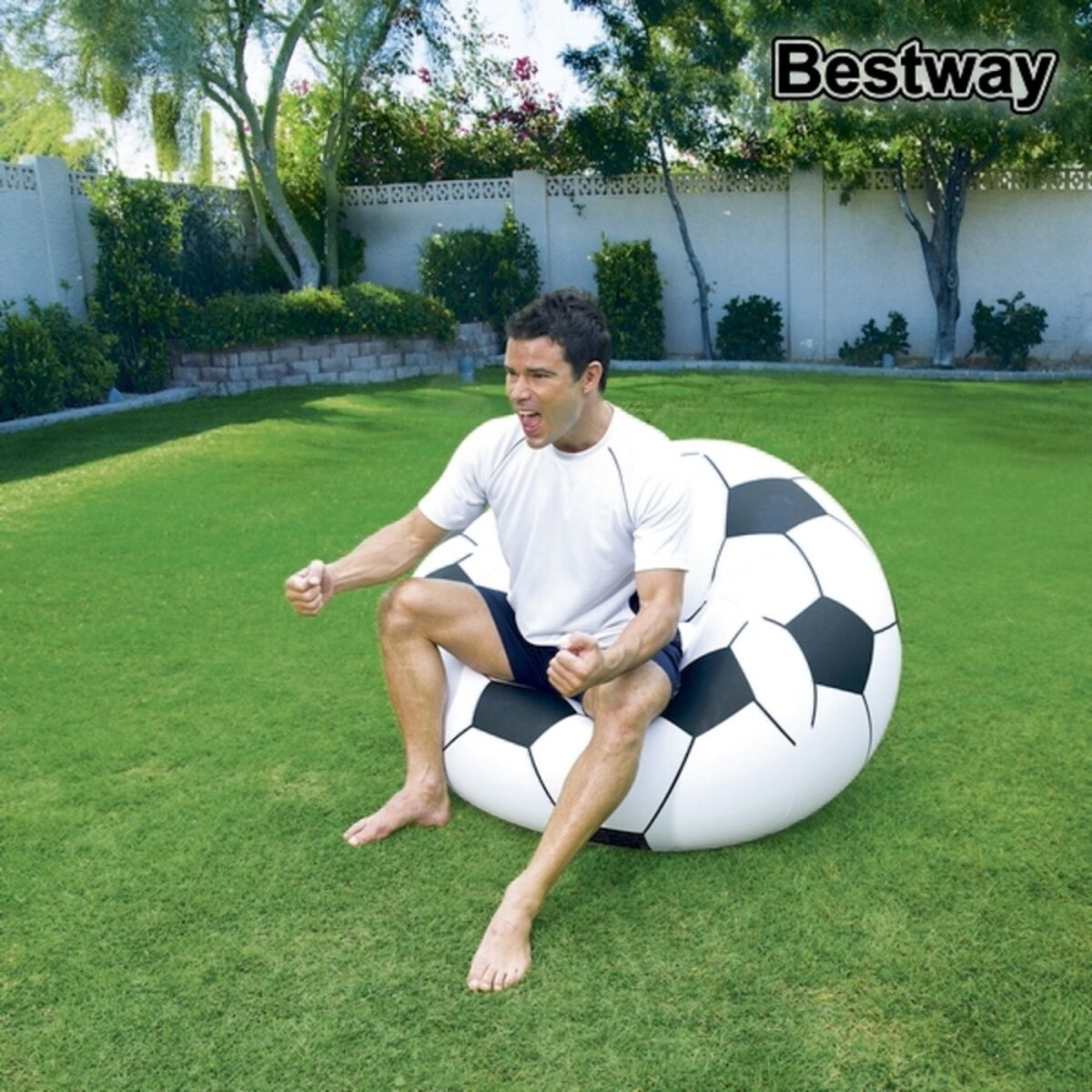 Pouf Gonfiabile Bestway Pallone da Calcio 114 x 112 x 71 cm