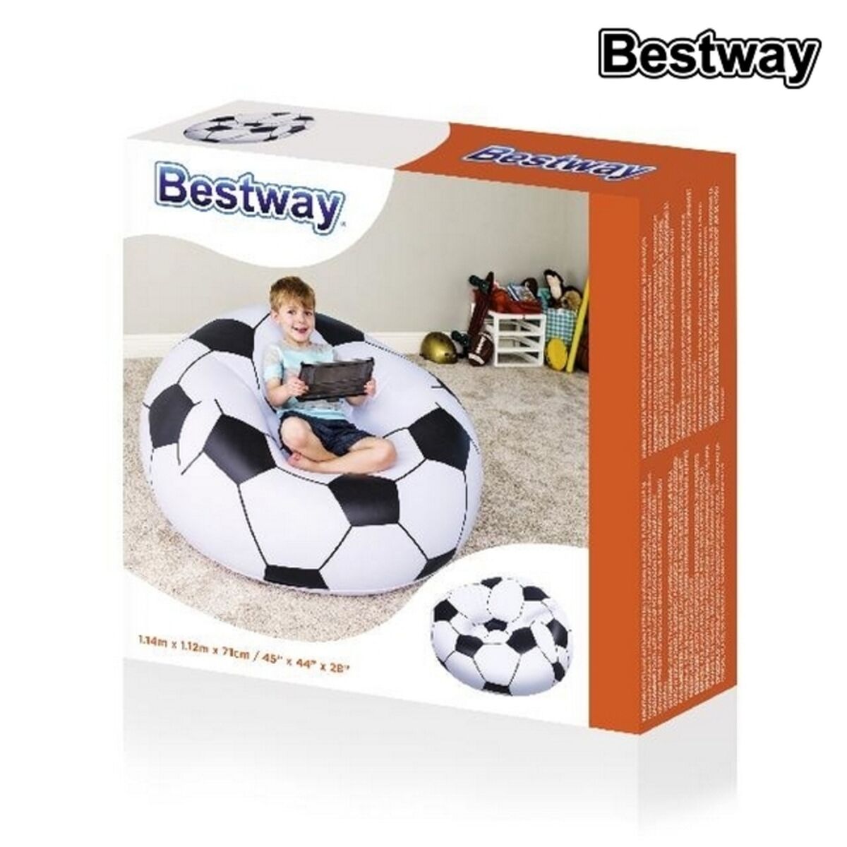 Pouf Gonfiabile Bestway Pallone da Calcio 114 x 112 x 71 cm
