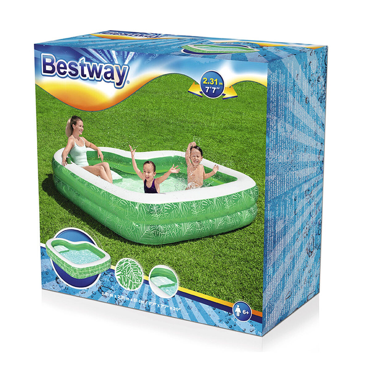 Piscina Gonfiabile per Bambini Bestway Verde 231 x 231 x 51 cm