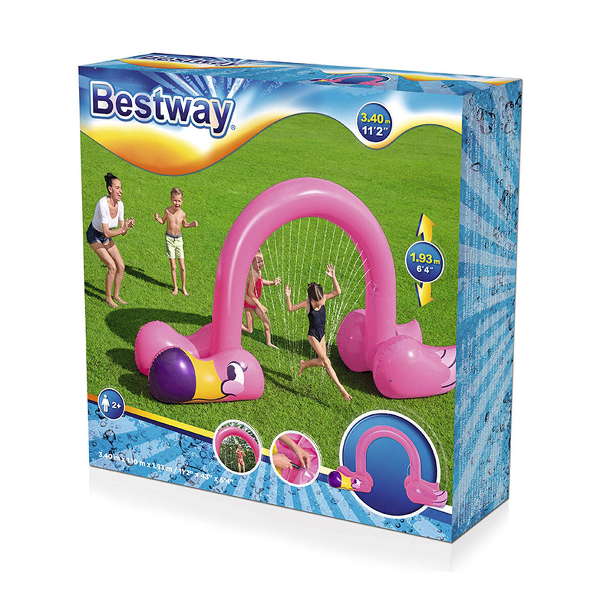 Giocattolo Spruzzatore d'Acqua Bestway Fenicottero rosa 340 x 110 x 193 cm Plastica